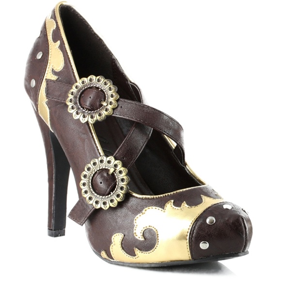 Ellie Shoes - Art Deco Heels Studded Steampunk 420-Steel
